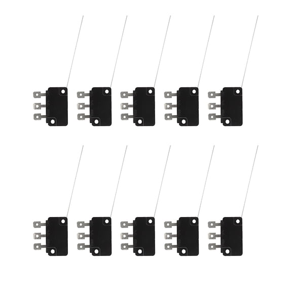 Nieyigj 10Pcs Normally Open Micro Switch Long Pin for Electronic Switches Game Console Buttons Arcade Claw Machine Push Button Replacement Parts (7.08 inches / 18 cm)