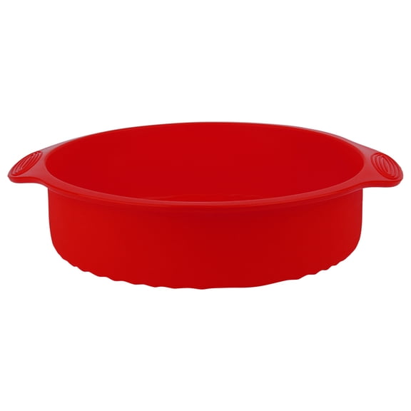 Nieyigj 11.42 Inch Round Shape Silicone Baking Cake Mold DIY Pan Tray in Red - Premium Nonstick Bakeware for Oven and Microwave Use (11.42 inches / 29 cm)