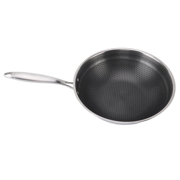 Nieyigj 11.81 Inches / 30 cm Stainless Steel Frying Pan Skillet, Honeycomb Nonstick Pan, Induction Compatible Kitchen Cookware for Home Chef, Dishwasher Safe Pan