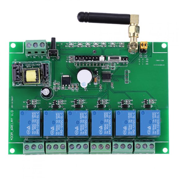 Nieyigj 110-240V 6 Channel RF Relay Module Board Remote Control Switch, Momentary Self-Locking Interlock, Electrical System Relays (3.35 x 4.72 inches / 8.5 x 12 cm) For Home[cite: 1]