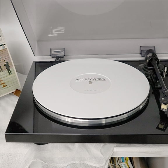 Nieyigj 12 Inch / 30.48 cm Turntable Mat 3mm Acrylic Record Player Pad for Vinyl Record Players Phonographs Anti-Static Reduces Noise Shock-absorber Pad White