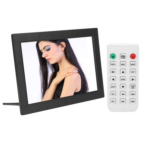 Nieyigj 12-Inch HD Digital Photo Frame with 1280x800 Resolution, Widescreen Electronic Picture Display Supporting MP3 MP4 Video Playback, Includes Remote Control and Calendar Function, Black