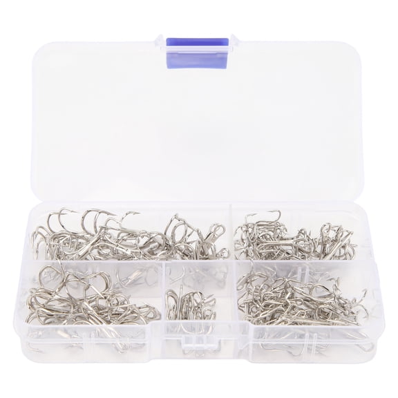 Nieyigj 120PCS High Carbon Steel Treble Fishhooks Set - High Strength Barbed Triple Hooks Kit for Sea & Freshwater Fishing, Professional Lure Tackle Box Kit (5.11 inches / 13.00 cm) for Anglers