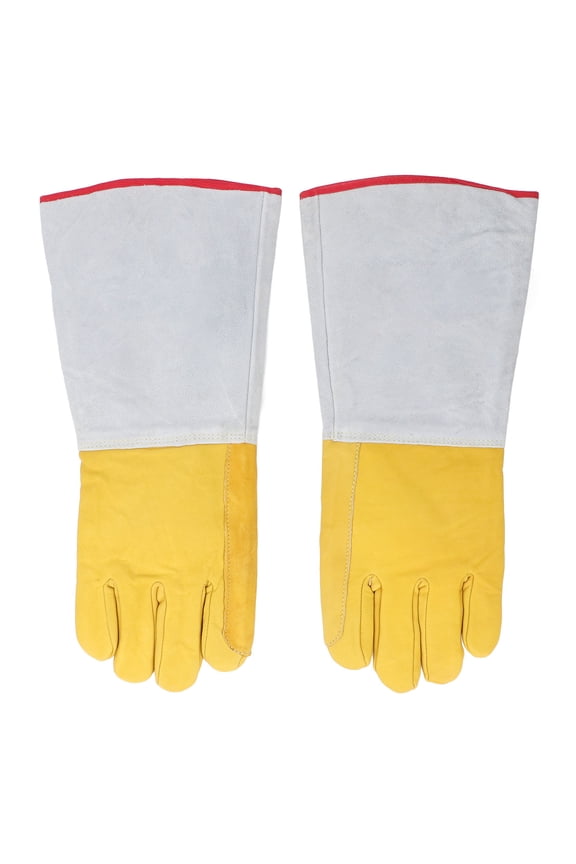16 Inches / 40 cm LN2 Protective Gloves Heavy-Duty Cowhide Antifreeze Cryogenic Gloves for Liquid Nitrogen Dry Ice Cold Storage and Low Temperature Handling 2 Pieces