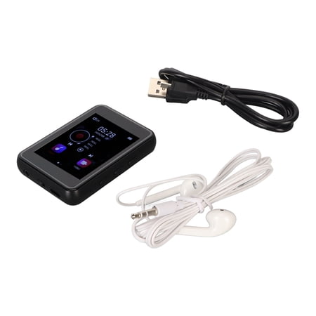 Nieyigj 16GB MP3 Player with Bluetooth 5.0, 2.4 Inch Full Touch Screen MP4 Music Player with Built-in HD Speaker, Voice Recorder, Expandable up to 128GB, Black