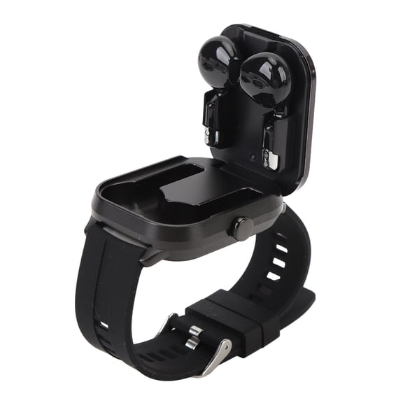 Nieyigj 2.01in TFT Smartwatch with Earbuds 2 in 1 NFC Smart Sports Watch Wireless Bluetooth Earphone Support Step Counting Fitness Tracker Black with Silicone Strap