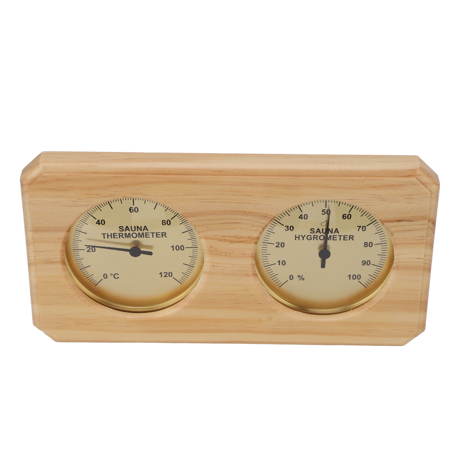 Nieyigj 2 in 1 Wooden Sauna Thermometer and Hygrometer Gold Frame Indoor Humidity Temperature Gauge Measurement for Hotel Home Spa Room Accessories (10.63 inches / 27 cm) [cite: 2, 9]