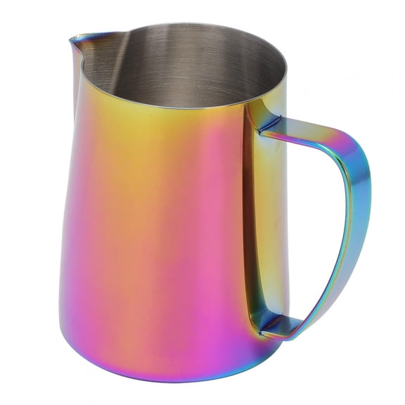 Nieyigj 20.3 oz / 600ml Stainless Steel Coffee Pitcher Milk Frothing Cup Jug, Premium Espresso Latte Art Maker Accessory, Colorful Multicolor (3.54 in)