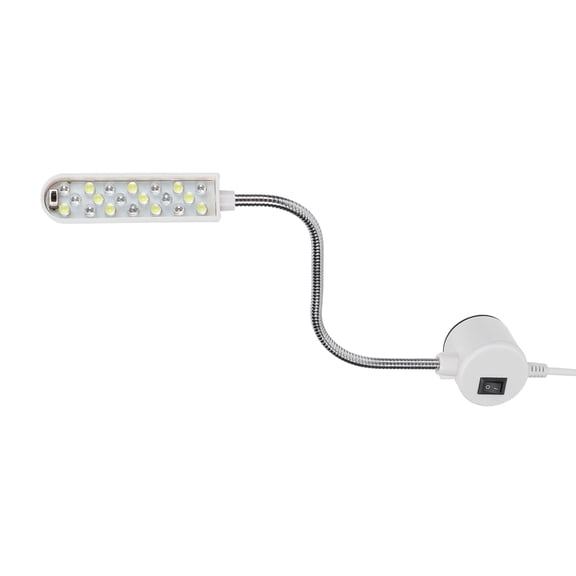 Nieyigj 20-LED Working Light with Magnetic Base, Gooseneck Sewing Machine Lamp, Dual Color White/Purple, 4.6 ft / 1.4m Cord