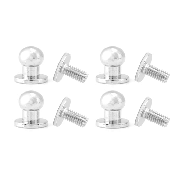 Nieyigj 20 Pcs Round Head Solid Copper Nail Rivet Button DIY Leather Accessories, 8x6mm (0.31x0.23 inches), Silver