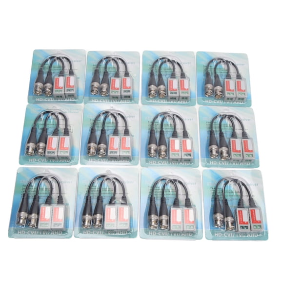 Nieyigj 24Pcs Video Balun Connector Set High Definition Image Reliable Transmitter for Surveillance Systems (7.87 inches / 20 cm)