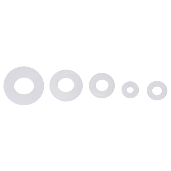 Nieyigj 250 Pcs Nylon Washer Assortment Kit White Insulated Corrosion Resistant M2 M2.5 M3 M4 M5 M6 Flat Gaskets