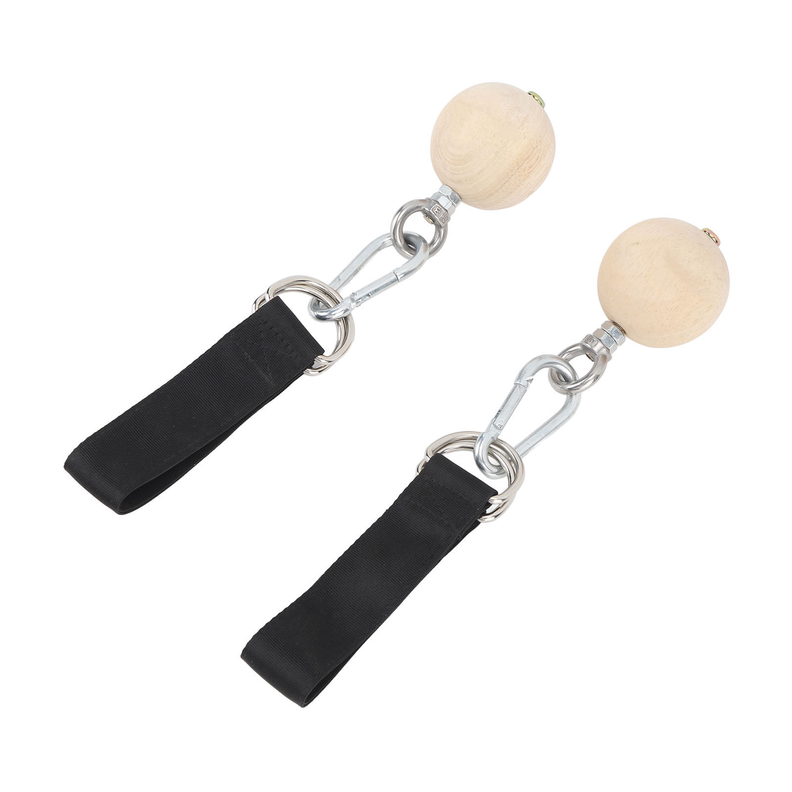 Nieyigj 2PCS Wood Pull Up Ball Climbing Holds with Stainless Steel Hooks Power Training Hand Grips 10.7oz Exercise Equipment for Health and Fitness Rock Climbing Bouldering