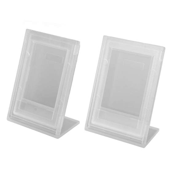 Nieyigj 2Pcs L Shaped Self Standing Acrylic Photo Frame for Instax Mini 12 11 9 8 7 EVO 3 Inch Slanted Picture Frame Desktop Display Transparent