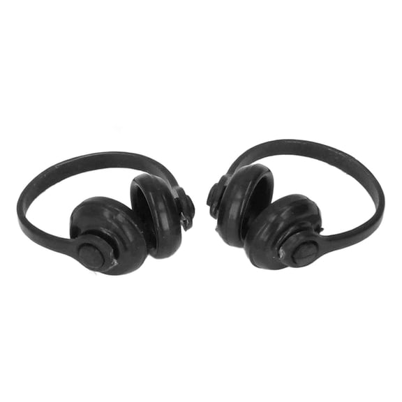 Nieyigj 2pcs 1/12 Scale Miniature Headset Model High Simulation Lifelike Dollhouse Accessory Black (0.63 in / 1.6 cm)