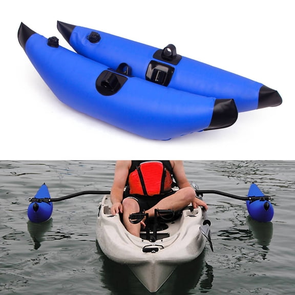 Nieyigj 2pcs PVC Inflatable Kayak Outrigger Float Stabilizer System for Standing Fishing Canoe Boat Water Sports, 35 x 10.8 Inches / 89 x 27.5 cm (Blue)