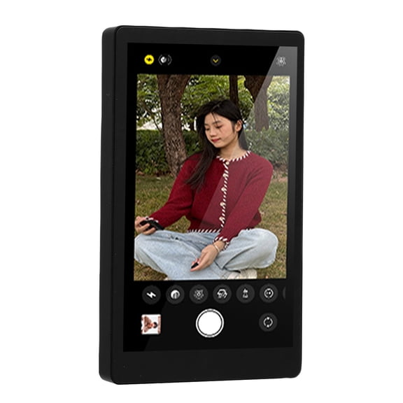 Nieyigj 3.97 inches Magnetic Phone Selfie Screen Wireless Mirroring Display with Remote Control Built-in Battery for iOS Android Back Camera Vlogging Setup Black Photography Accessory
