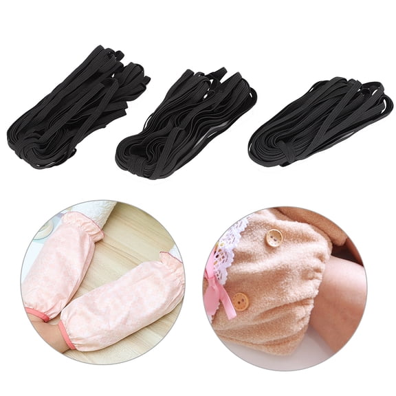 Nieyigj 3 Bags 0.2 Inches / 0.6 cm Flat Elastic Rope Black, 32.8 Feet / 10 m Stretch Cord Band for Sewing Clothes Waistbands Tailoring DIY Craft Projects