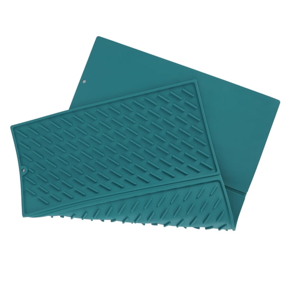 Nieyigj 3 Fold Counter Foldable Drying Mat Silicone Fast Drying Waterproof Reusable Kitchen Mat for Dish Bathroom Green 24 x 15.7 inches