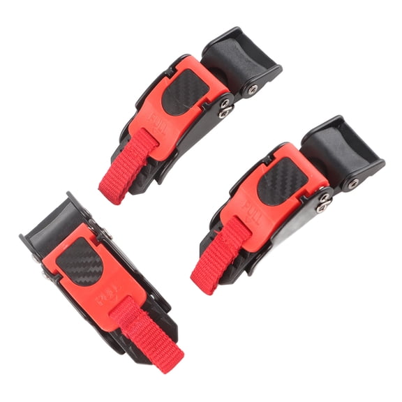 Nieyigj 3-Pack Motorcycle Helmet Speed Clip Quick Release Chin Strap Button Pull Buckle Bike Accessories Black Red
