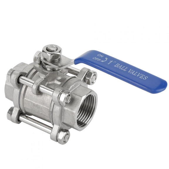 Nieyigj 304 Stainless Steel Three-Piece Full Port Female Thread Ball Valve 1 Inch BSPT 1000 WOG for Water Oil Gas Industrial Home Plumbing Pipeline Flow Control Heavy Duty Rust Resistant
