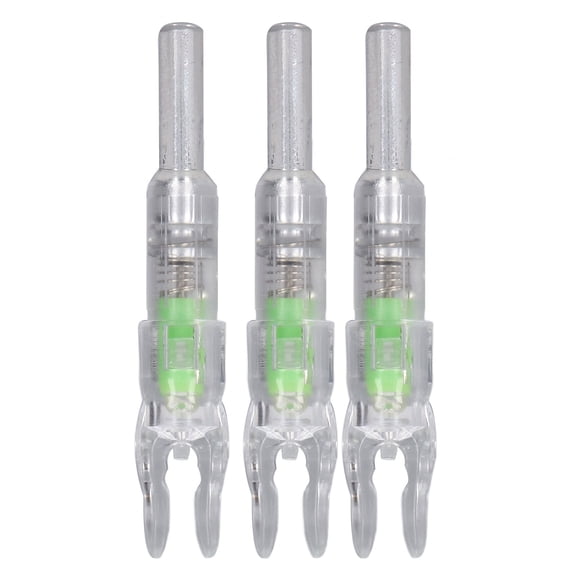 Nieyigj 3PCS Lighted Nocks for Arrows Automatic Lighting 6.2mm / 0.24 inches Internal Diameter Archery Shaft Luminous Arrow Tail for Outdoor Green