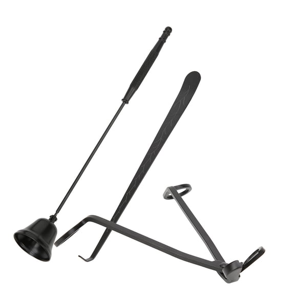 Nieyigj 3PCS Stainless Steel Candle Wick Trimmer Snuffer Hook Tool Set, Essential Accessories in Black, 8.86 inches / 22.5 cm