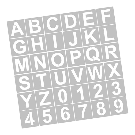Nieyigj 4 Inch Letter & Number Stencils (36 Count), Reusable Washable Alphabet Art Craft Templates for Wood, Glass, Wall, Door, DIY Home Decoration