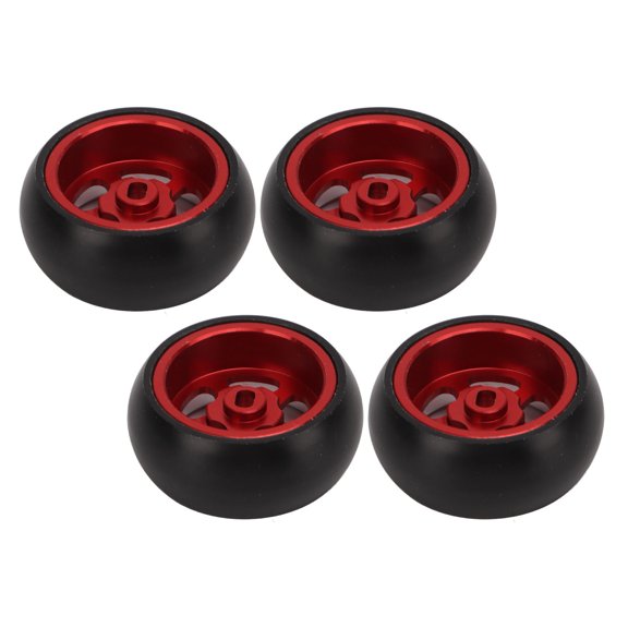 Nieyigj 4 Pcs RC Drift Tire High Abrasion Resistance Strong Cushioning Easy Installation Aluminum Alloy Toy Tires for 1/28 RC Car Wltoys K969 K989 P929 Kyosho Miniz Minid Miniq (Red)
