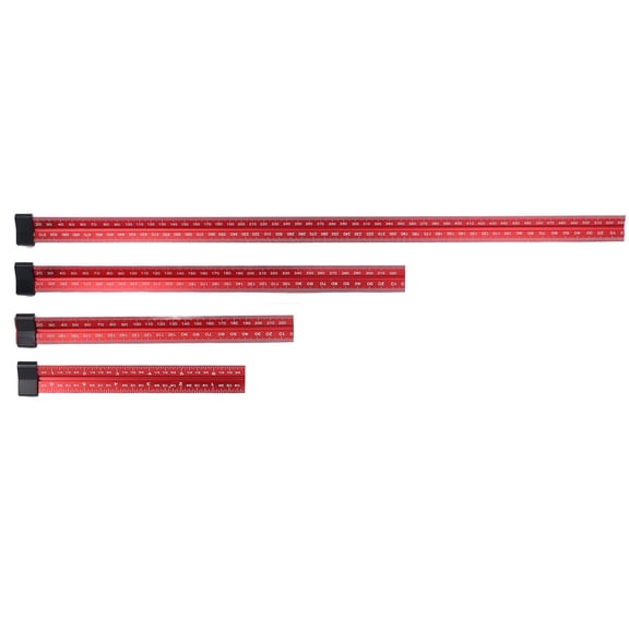 Nieyigj 4 Pcs Set Woodworking Measuring Ruler 6 8 12 20 Inch Metric Imperial Aluminum Alloy Architect Triangular Scale Ruler