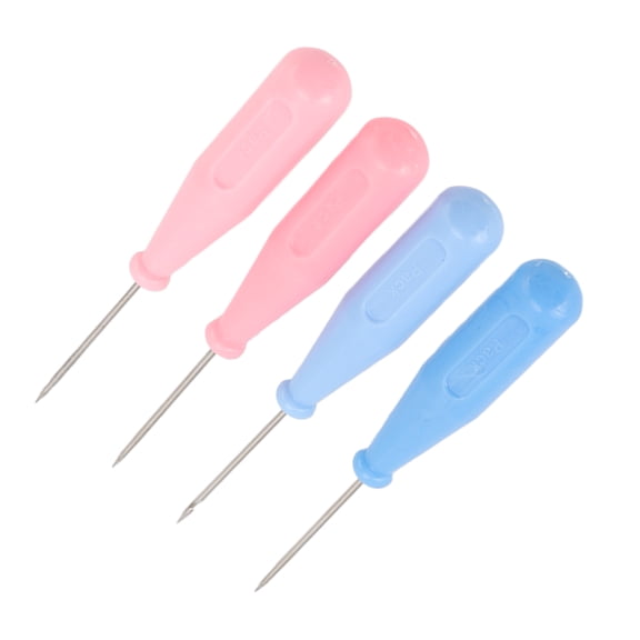 Nieyigj 4 Pieces Sewing Awl Tool Set DIY Leather Craft Stitching Scratch Awls with Plastic Handle Random Colors for Fabric Canvas Leather Repair (5.12 inches / 13 cm)