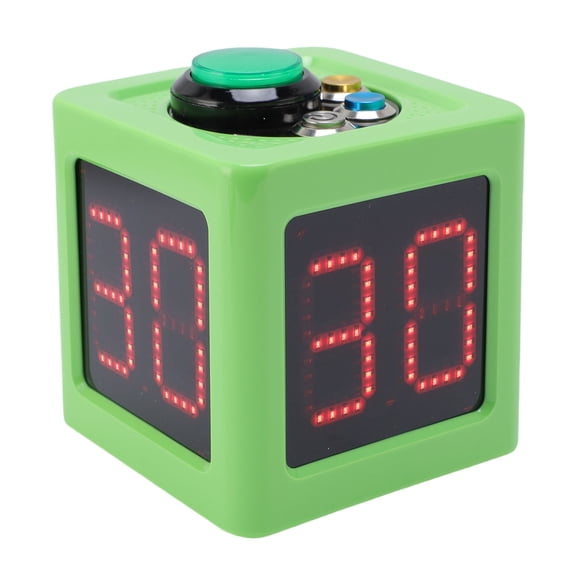 Nieyigj 4 Sides Cube Timer Digital Accurate Seconds Countdown Clock For Chess Poker Race Tabletop Games Battery Operated Green (4.72 inches / 12 cm)