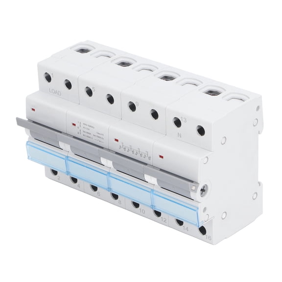 Nieyigj 400VAC Dual Power Manual Transfer Switch DIN Rail Mount Single Side Interlock Circuit Breaker 4P MTS 100A Heavy Duty Electrical Switch Component (15 cm / 5.9 inches Length)