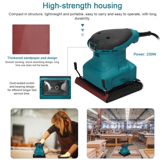 Nieyigj 400W Orbital Sander Wood Grinder, Electric Car Polisher Multifunctional Sanding Machine (220V) - 8.27 x 6.30 x 5.12 inches / 21x16x13 cm