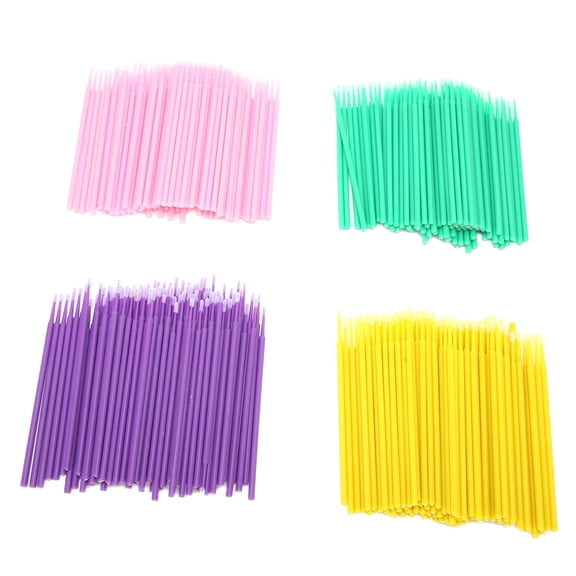 Nieyigj 400pcs Disposable Bendable Micro Applicator Brushes Wand Set for Precise Eyeliner Eyeshadow Makeup Removal and Correction, Versatile Cosmetic Tool for Face and Eyelash, Multicolor 400 Count