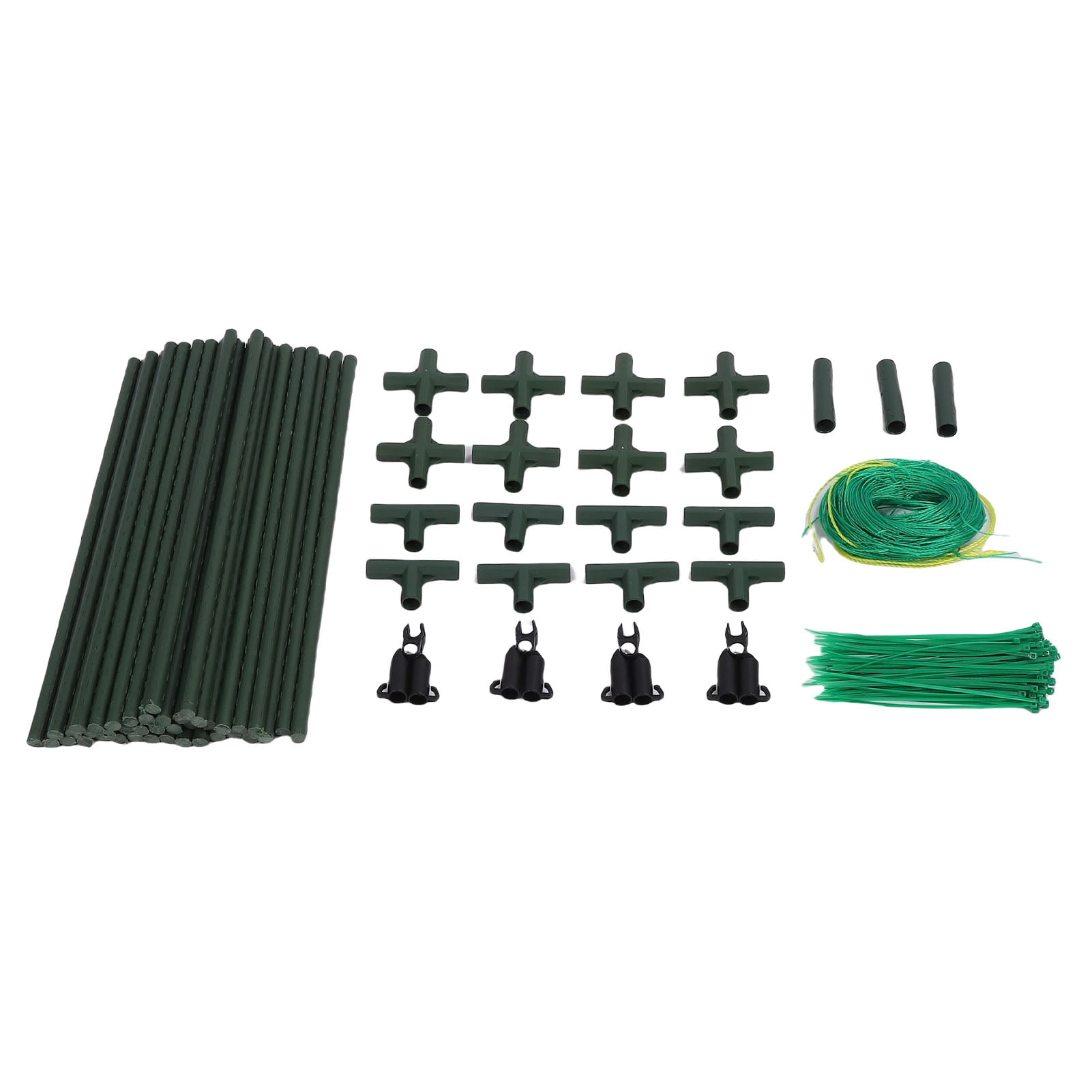 Nieyigj 48-Inch Heavy Duty Cucumber A-Frame Garden Trellis Set, Plastic-Coated Steel Plant Support with Nylon Climbing Net and Ties for Vine Vegetables, Peas, and Fruits (47.2 in / 120 cm)