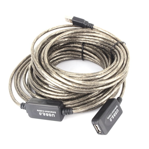 Nieyigj 49.2 ft / 15m Active USB 2.0 Type A Male to Female Extension Extender Cable Cord Amplifier, High-Speed 480 Mbps Expansion Adapter for Computers, Black