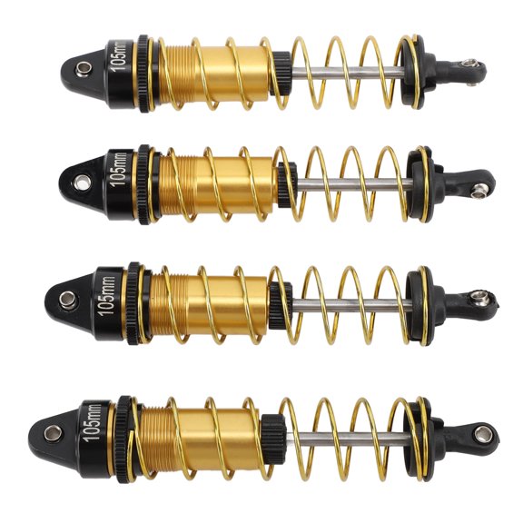 Nieyigj 4Pcs RC Shock Absorber for SCX10 Replacement Front Rear RC Shock Absorber Spring Damper for 1/10 RC Crawler Car Gold 4.1 inches / 105 mm