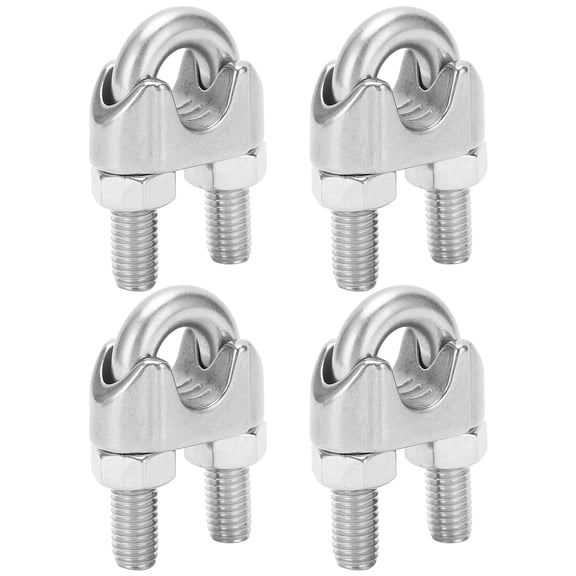 Nieyigj 4pcs 9/16 Inch M14 Stainless Steel Wire Rope Cable Clip Clamp U Bolt Saddle Fastener (14mm / 0.55 inches)