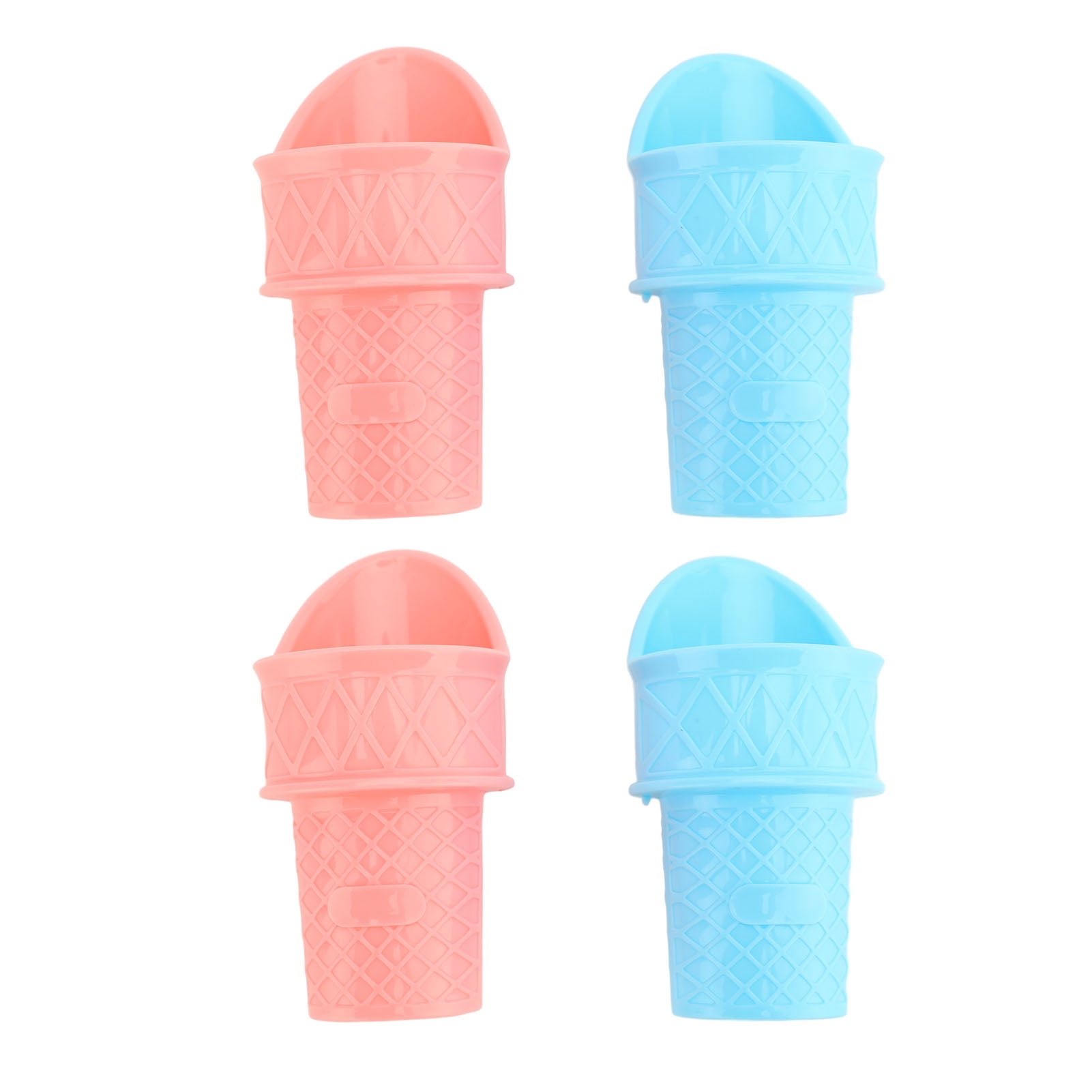 Nieyigj 4pcs Reusable Mini Ice Cream Cone Holder for Scooping Frozen Yogurt Sorbet and Cream, Upright Ice Cream Snow Cone Cup Stand, Pink and Blue (3.9x2.1 inches / 10x5.3 cm)