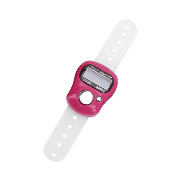 Nieyigj 5 Digit LCD Hand Tally Counter for Praying and Walking, Resettable Electric Finger Ring Clicker in Pink, Digital Tracking Accessory for Sports, Aerobics, and Gym Workouts