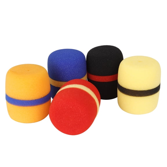 Nieyigj 5 Pack Thick Foam Mic Cover Handheld Microphone Windscreen Washable Colorful Sponge Covers for Karaoke DJ Stage Performance (2.76 inches / 7 cm)