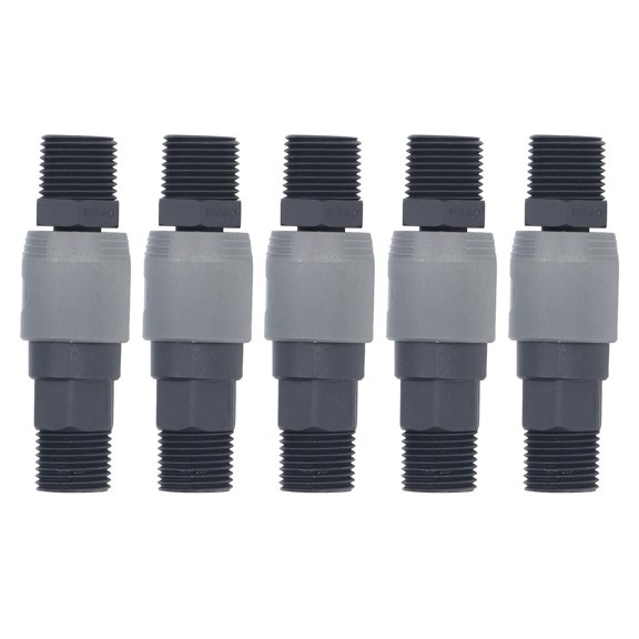 Nieyigj 5-Set C Type Self Locking Quick Connect Air Tool Fittings For Machinery Electronics, Model SM+PM-40, 20mm / 0.80 in Thread Outer Diameter, R1/2 Type, Lightweight PVC Profiles Material