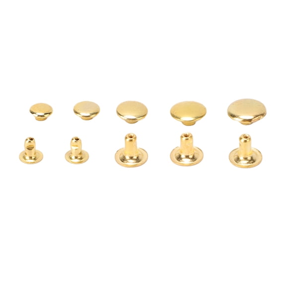 Nieyigj 500 Sets Leather Rivets 6mm to 10mm Cap Assortment Hardware for Fabric Shoe Bag Decoration, Golden