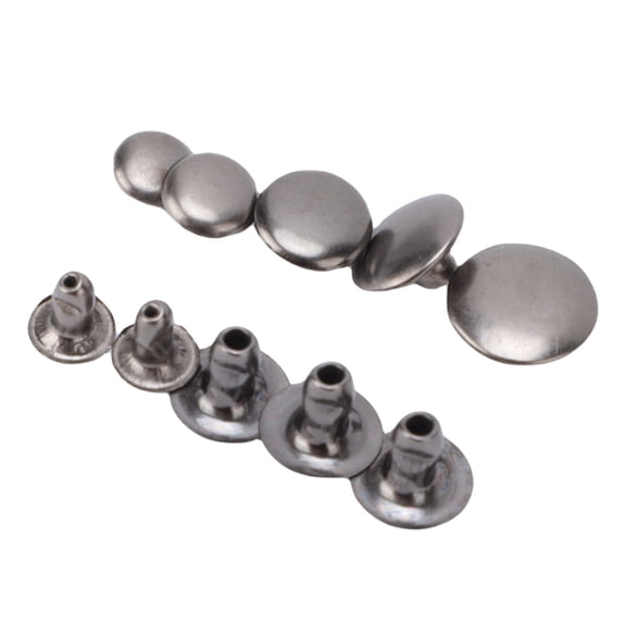 Nieyigj 500 Sets Leather Rivets 6mm to 10mm Cap Assortment Hardware for Fabric Shoe Bag Decoration, Gunmetal