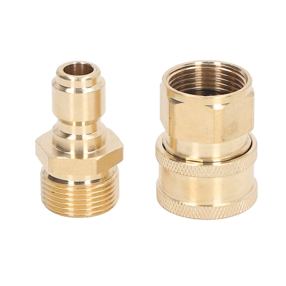 Nieyigj 5000 PSI High Pressure Washer Quick Connect Fittings 3/8 Inch NPT Adapter Set Brass Stainless Steel Coupler for Water Hose M22x1.5mm Male to Female Thread Plug Socket Replacement Tool