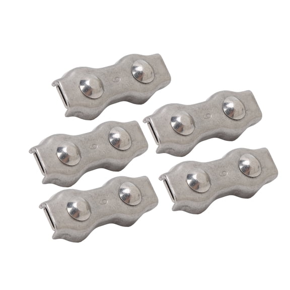 Nieyigj 5Pcs M6 Stainless Steel Duplex Wire Rope Clip Cable Clamps, Heavy Duty Dual Post Caliper for Sailboat Rigging Ropes, Marine Hardware & Sun Shade Fastening (3.15 inches / 8 cm)