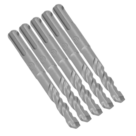 Nieyigj 5Pcs Rotary Hammer Drill Bit Set Cemented Carbide Tip Spiral 2 Flutes Impact Masonry Bits for Brick Stone Concrete 110mm / 4.33 in Length 10mm / 0.39 in Diameter