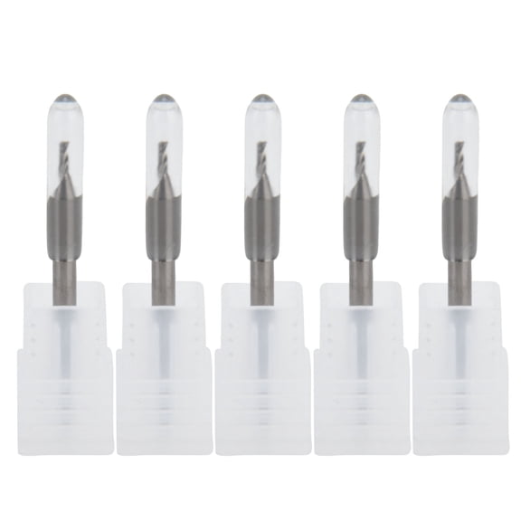 Nieyigj 5Pcs Tungsten Steel Spiral Milling Cutter CNC Router Bit Single Blade Engraving Tool 1.5mm / 0.06in Head 3.175mm / 0.13in Shank