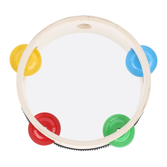 Nieyigj 6 Inches / 15.2 cm Hand Held Tambourine Drum for Kids Adults Musical Educational Percussion Instrument with Beech Wood Frame and PU Leather Head for Dance Party